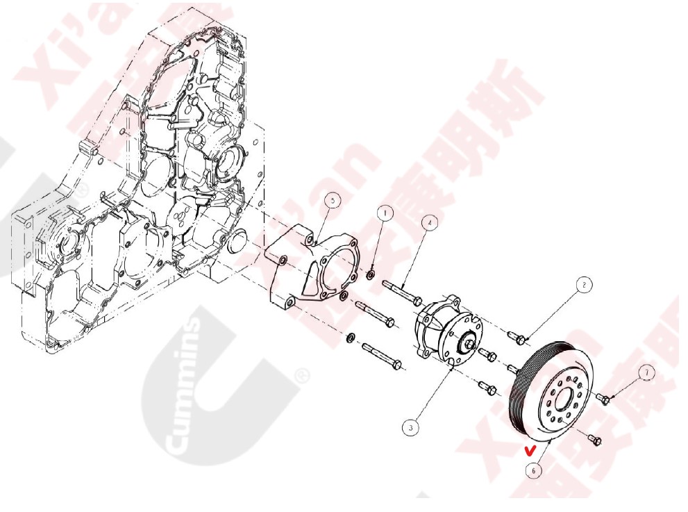Шкив вентилятора Cummins ISM11 SHACMAN Оригинал // 3046206X