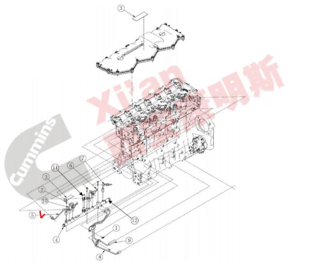 Трубка топливная к форсунке Cummins X12/X13/ISG13 SHACMAN Оригинал // 5718602X