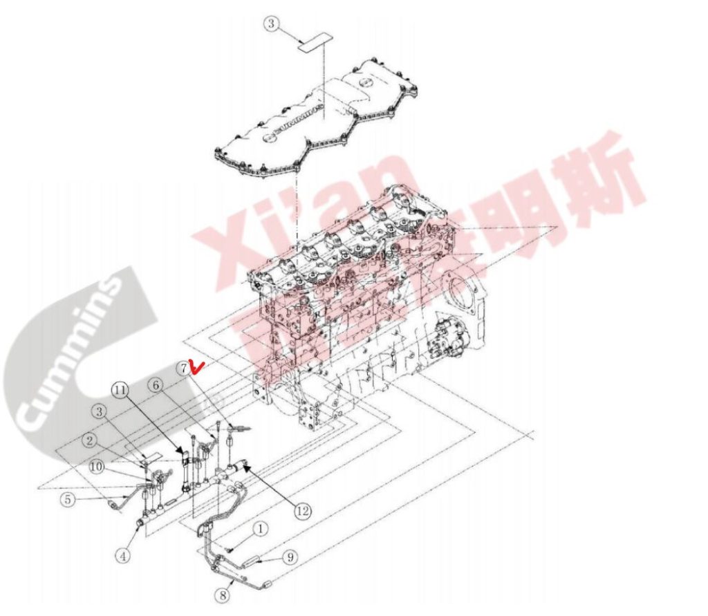 Трубка топливная к форсунке Cummins X12/X13/ISG13 SHACMAN Оригинал // 5718605X