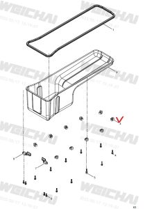 Скоба крепления поддона масляного WP10 WEICHAI Оригинал // 614150046
