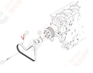 Ремень 8PK1233 Cummins M13 SHACMAN Оригинал // 6321155X