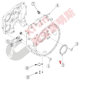 Сальник коленвала Cummins M10 SHACMAN Оригинал // 6458172X