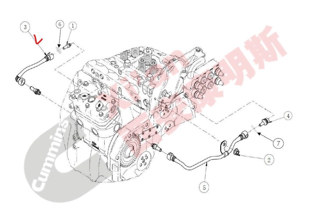 Трубка компрессора Cummins M10 SHACMAN Оригинал // 6466348X
