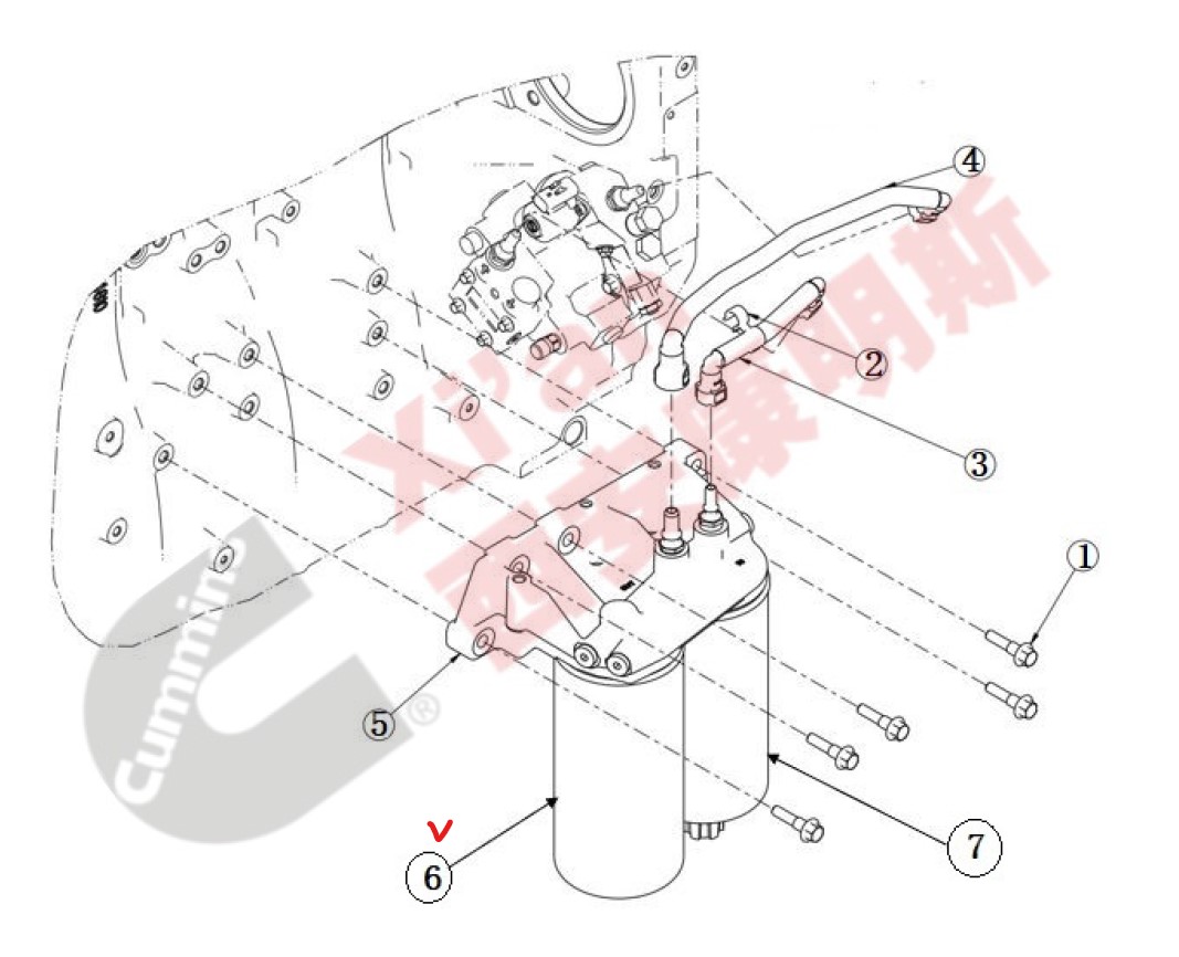 Фильтр топливный тонкой очистки Cummins M13 SHACMAN Оригинал // 6537532X
